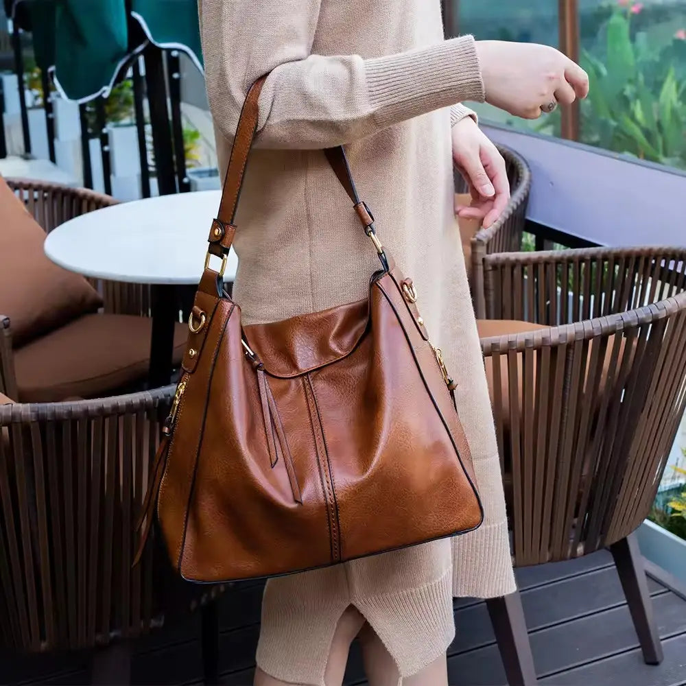 Sac fourre-tout antivol en cuir Hobo (cadeau spécial)