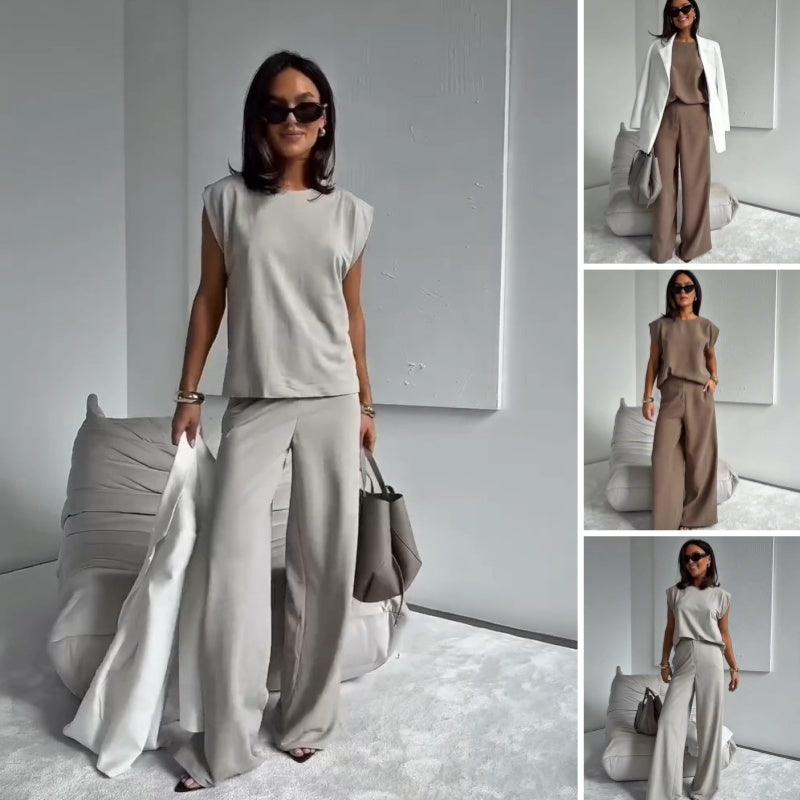 Ensemble de 2 pièces : t-shirt et pantalon large pour femme