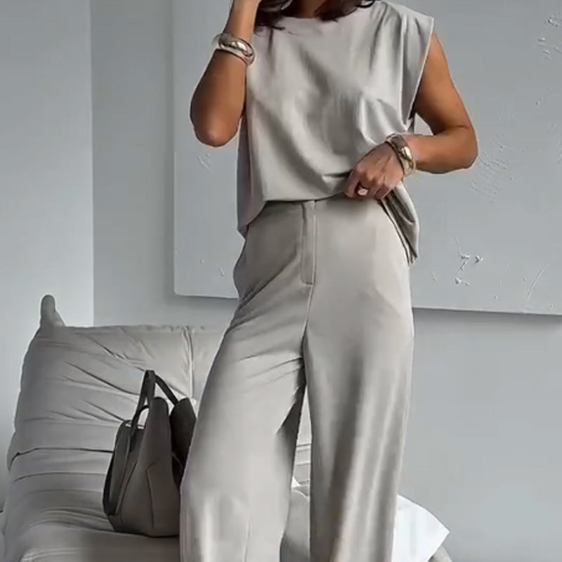Ensemble de 2 pièces : t-shirt et pantalon large pour femme