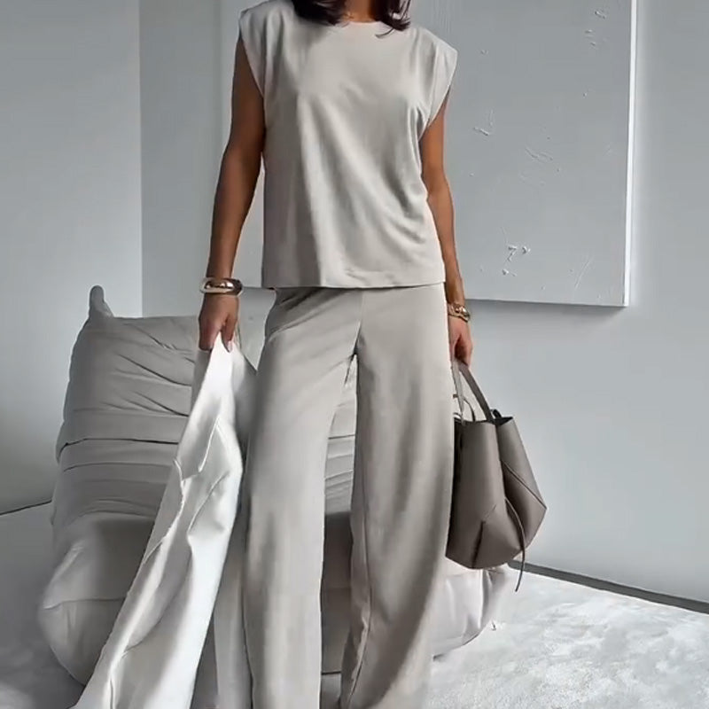 Ensemble de 2 pièces : t-shirt et pantalon large pour femme